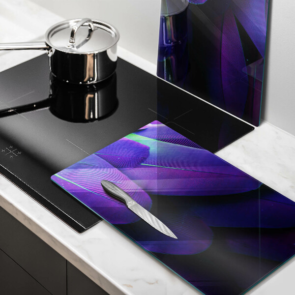 Steklena podloga za rezanje Neonsko perje