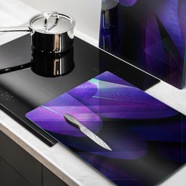 Steklena podloga za rezanje Neonsko perje