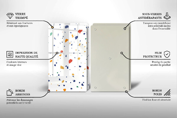 Steklena podloga za rezanje Pisana kamnina