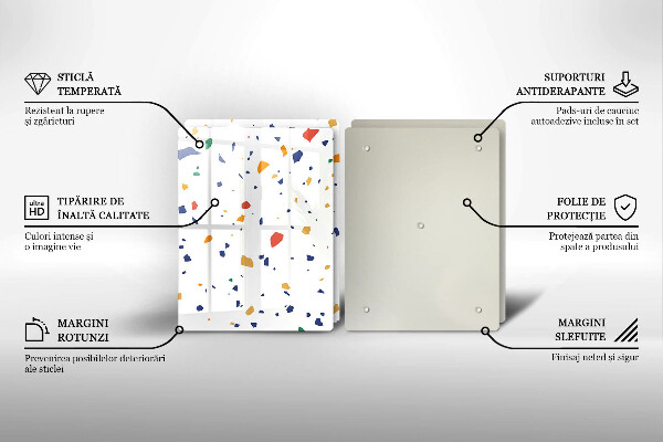 Steklena podloga za rezanje Pisana kamnina