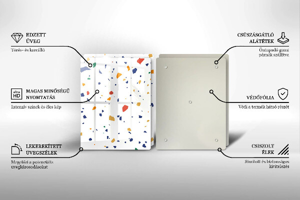 Steklena podloga za rezanje Pisana kamnina