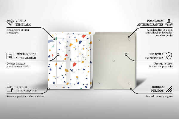 Steklena podloga za rezanje Pisana kamnina