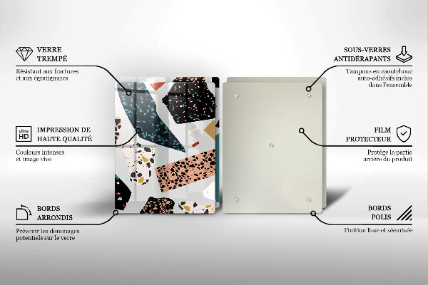 Steklena podloga za rezanje Kamenina