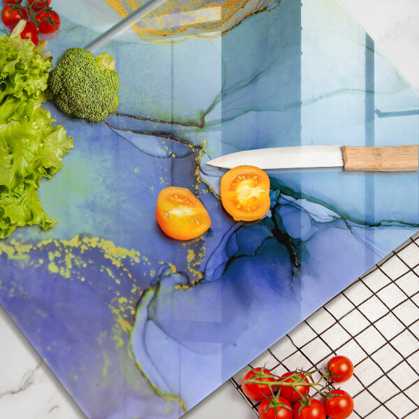 Steklena podloga za rezanje Razpokan zlati kamen