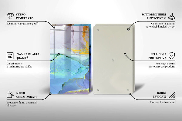 Steklena podloga za rezanje Razpokan zlati kamen