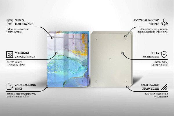 Steklena podloga za rezanje Razpokan zlati kamen