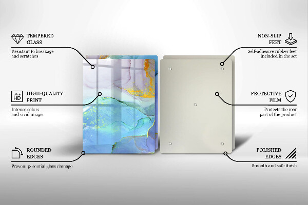 Steklena podloga za rezanje Razpokan zlati kamen