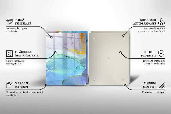 Steklena podloga za rezanje Razpokan zlati kamen