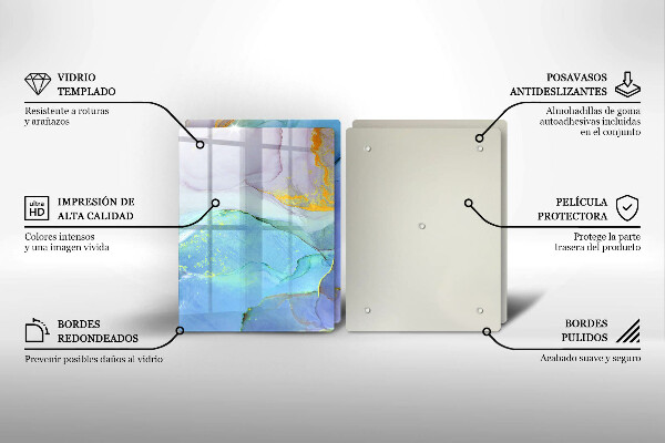 Steklena podloga za rezanje Razpokan zlati kamen