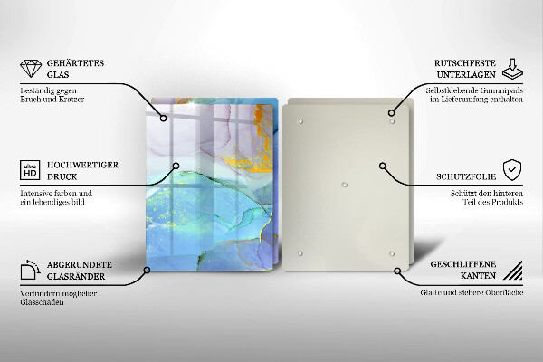 Steklena podloga za rezanje Razpokan zlati kamen