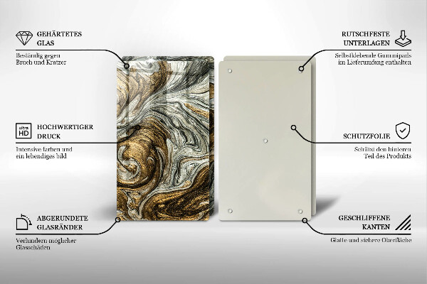 Steklena podloga za rezanje Bogata abstrakcija