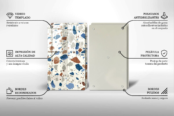 Steklena podloga za rezanje Dekorativna kamenina