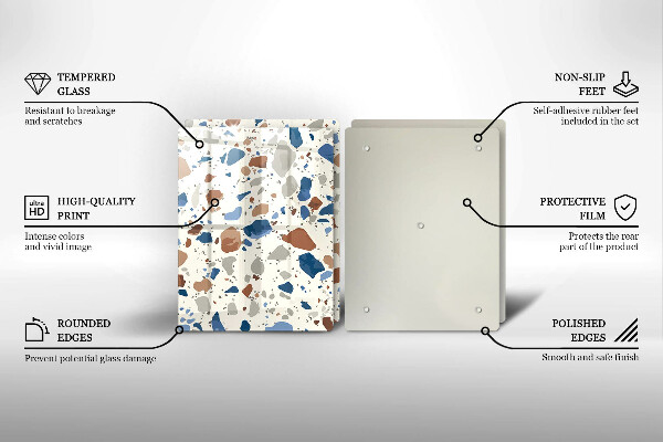 Steklena podloga za rezanje Dekorativna kamenina