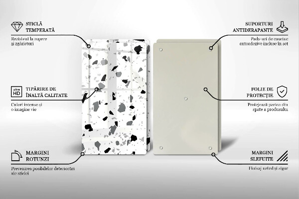 Steklena podloga za rezanje Dekorativna kamenina