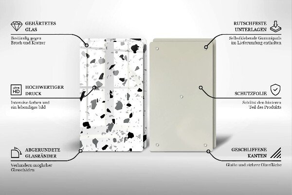 Steklena podloga za rezanje Dekorativna kamenina