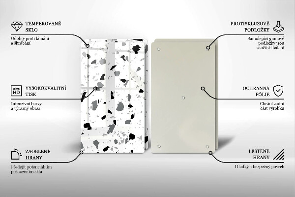 Steklena podloga za rezanje Dekorativna kamenina