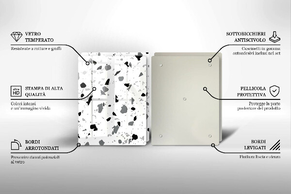 Steklena podloga za rezanje Dekorativna kamenina