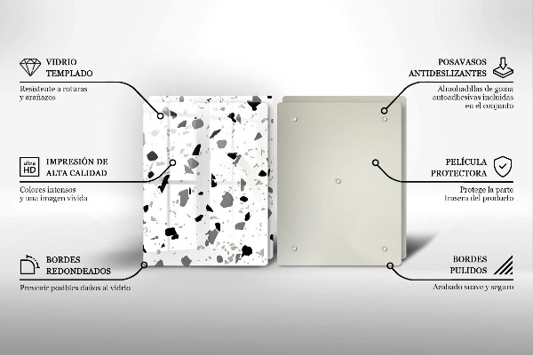 Steklena podloga za rezanje Dekorativna kamenina