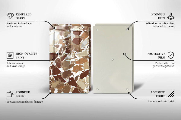 Steklena podloga za rezanje Kamnite dekorativne madeže