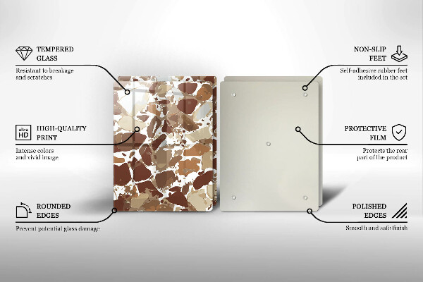 Steklena podloga za rezanje Kamnite dekorativne madeže