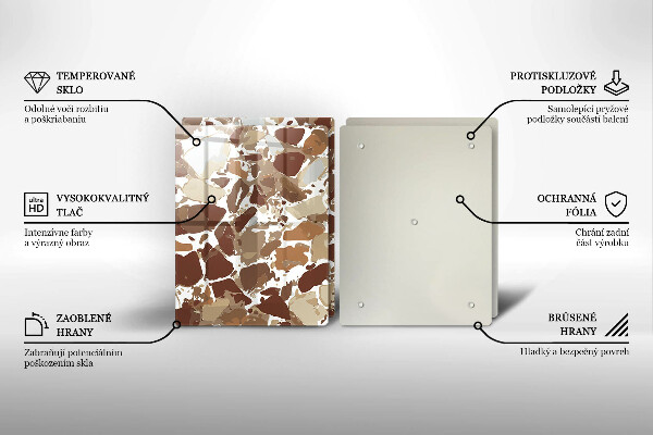 Steklena podloga za rezanje Kamnite dekorativne madeže