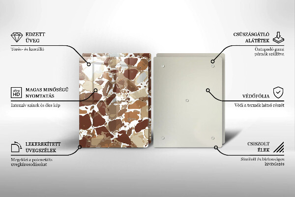 Steklena podloga za rezanje Kamnite dekorativne madeže