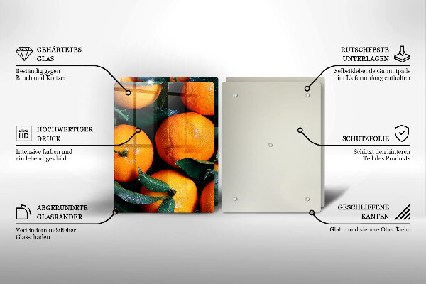 Steklena podloga za rezanje Oranžno sadje