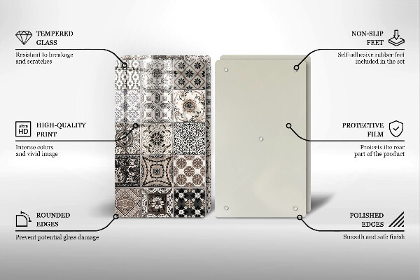 Steklena podloga za rezanje Dekorativne ploščice