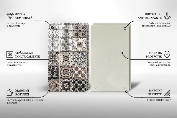 Steklena podloga za rezanje Dekorativne ploščice