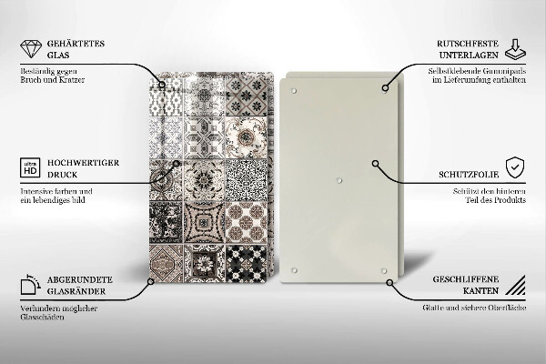 Steklena podloga za rezanje Dekorativne ploščice