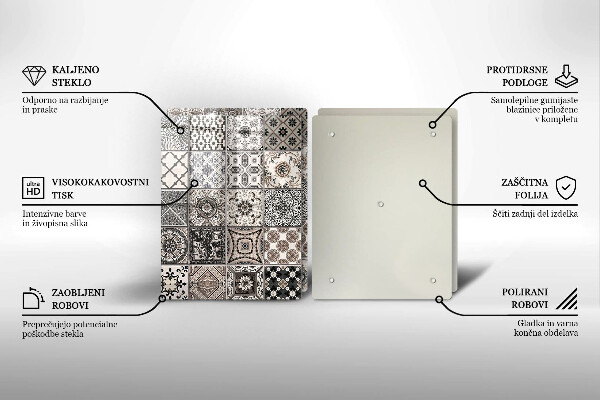 Steklena podloga za rezanje Dekorativne ploščice