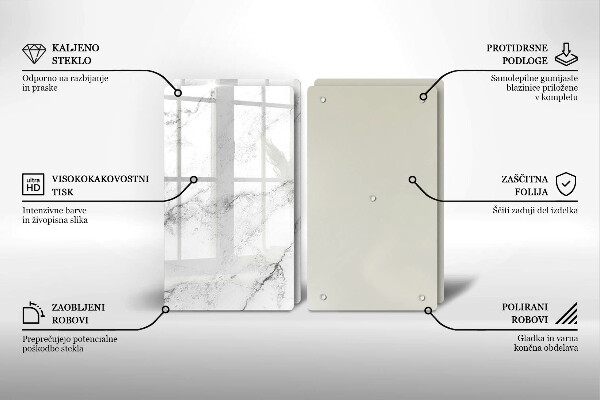 Steklena podloga za rezanje Elegantna tekstura marmorja