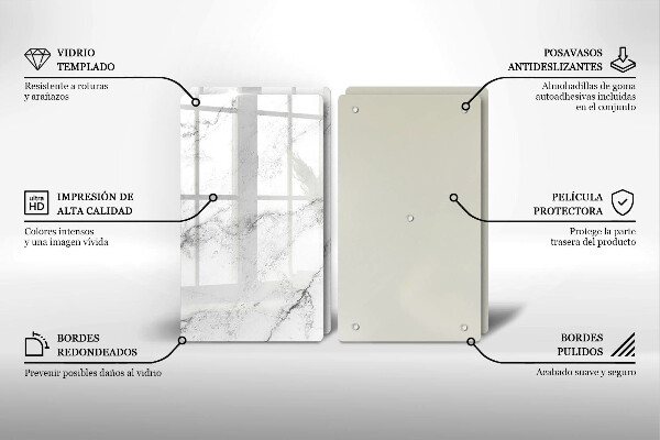 Steklena podloga za rezanje Elegantna tekstura marmorja