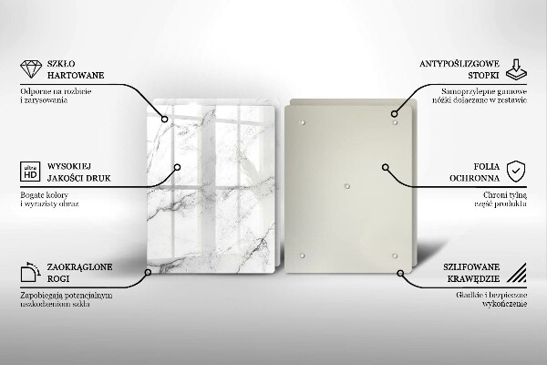 Steklena podloga za rezanje Elegantna tekstura marmorja