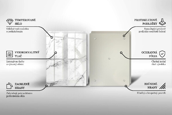 Steklena podloga za rezanje Elegantna tekstura marmorja