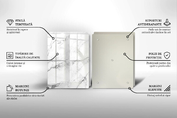 Steklena podloga za rezanje Elegantna tekstura marmorja