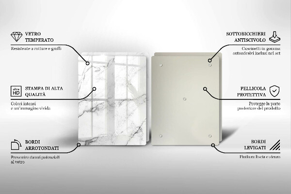 Steklena podloga za rezanje Elegantna tekstura marmorja