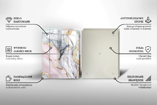 Steklena podloga za rezanje Pastelni marmor