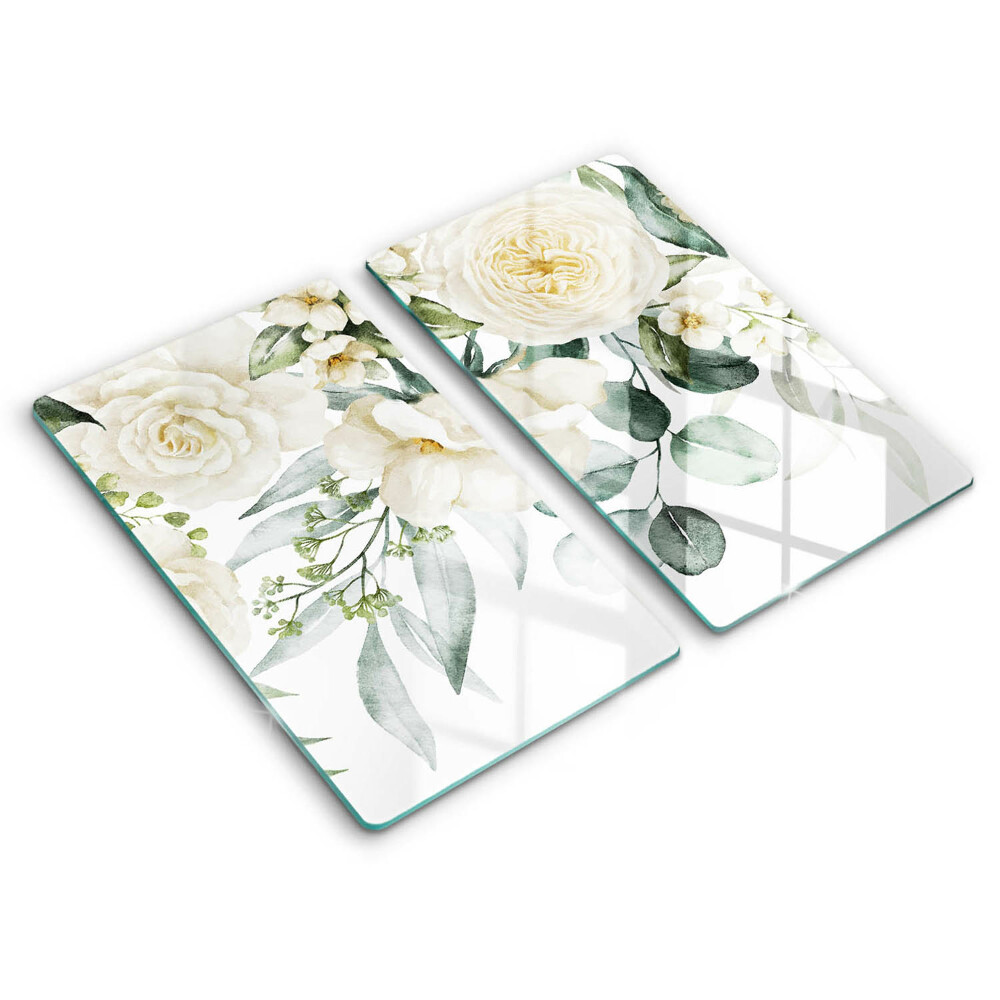 Steklena podloga za rezanje Akvarelne rože