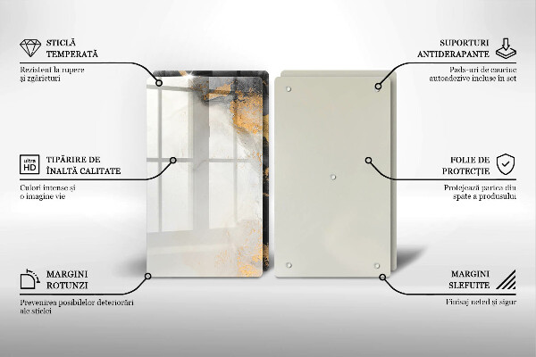 Steklena podloga za rezanje Abstrakcija z zlatom