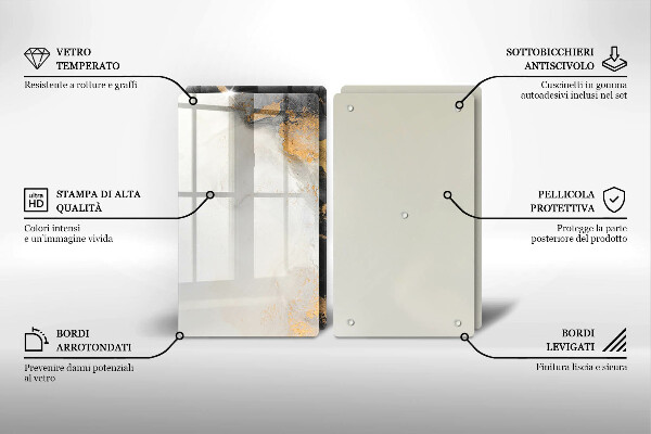Steklena podloga za rezanje Abstrakcija z zlatom