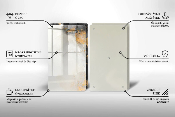 Steklena podloga za rezanje Abstrakcija z zlatom