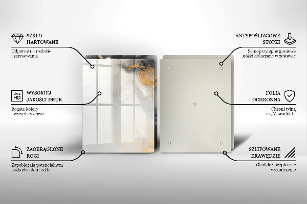 Steklena podloga za rezanje Abstrakcija z zlatom