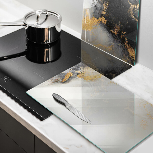 Steklena podloga za rezanje Abstrakcija z zlatom