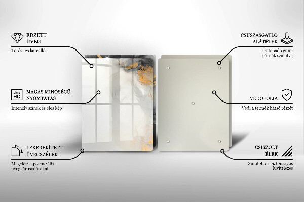 Steklena podloga za rezanje Abstrakcija z zlatom