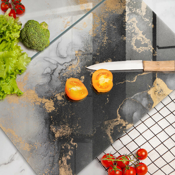 Steklena podloga za rezanje Abstrakcija z zlatom