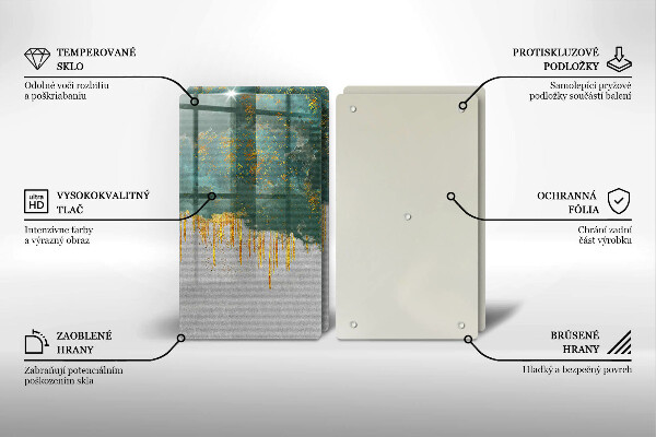 Steklena podloga za rezanje Abstrakcija z zlatom