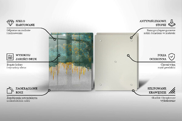 Steklena podloga za rezanje Abstrakcija z zlatom