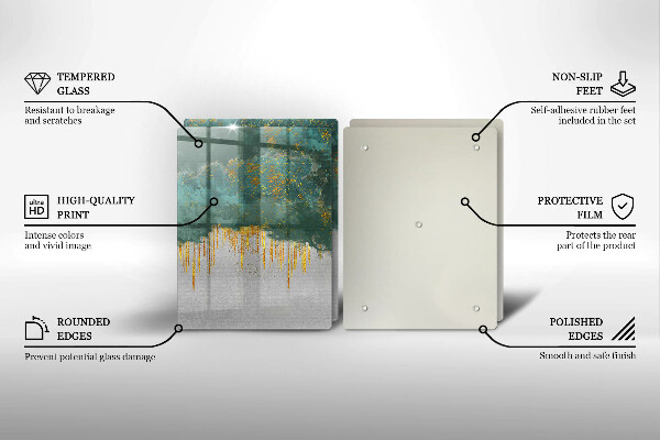 Steklena podloga za rezanje Abstrakcija z zlatom