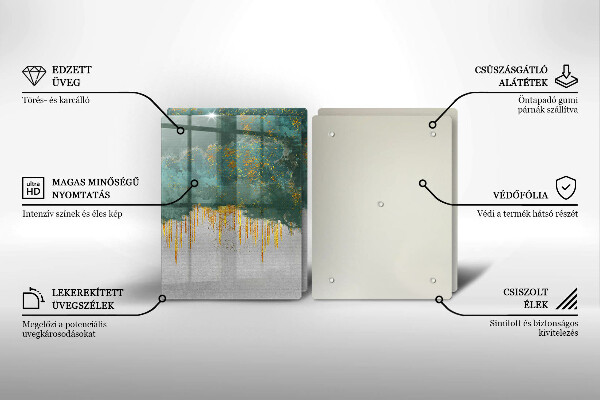 Steklena podloga za rezanje Abstrakcija z zlatom